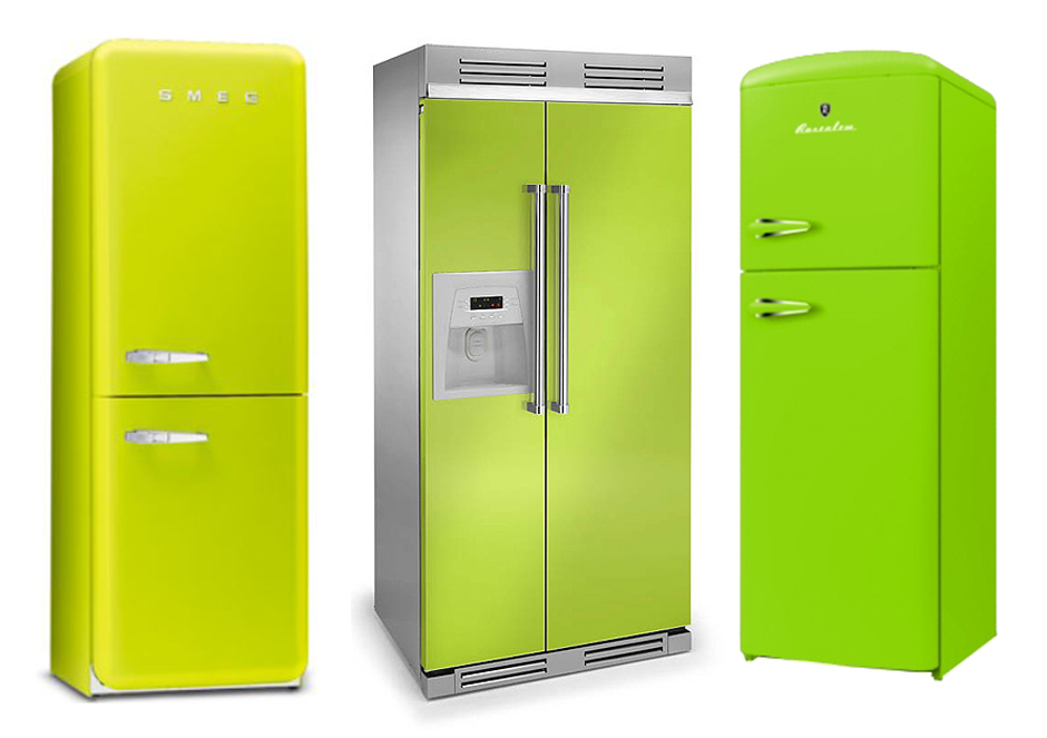 зеленый холодильник