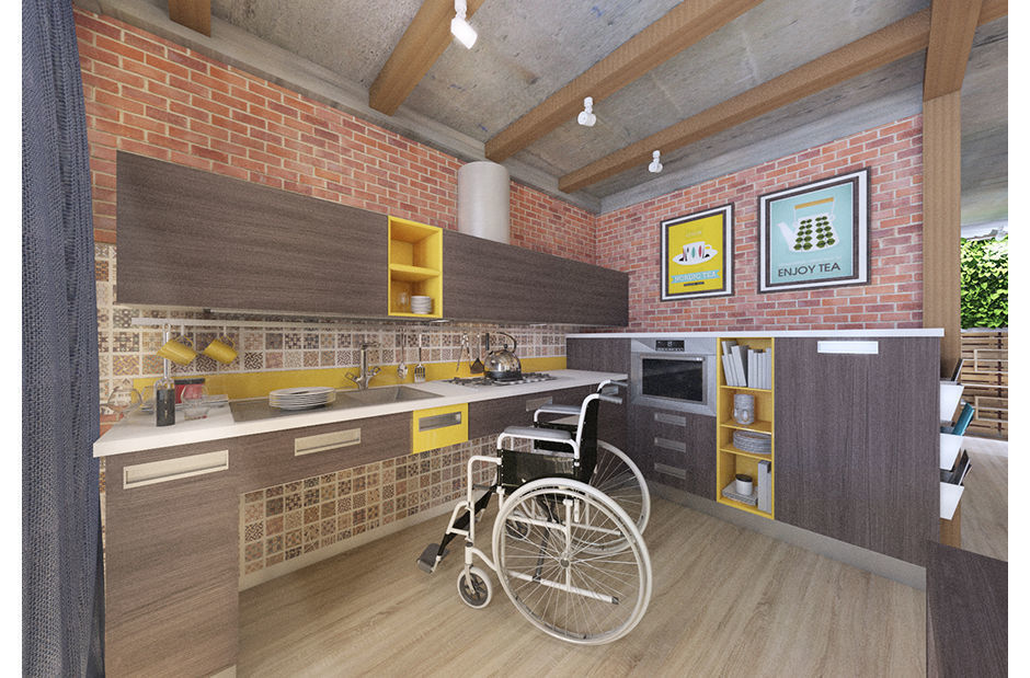 кухня для человека на инвалидной коляске