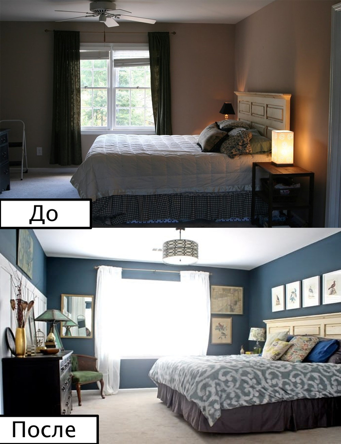 спальня до и после ремонта
