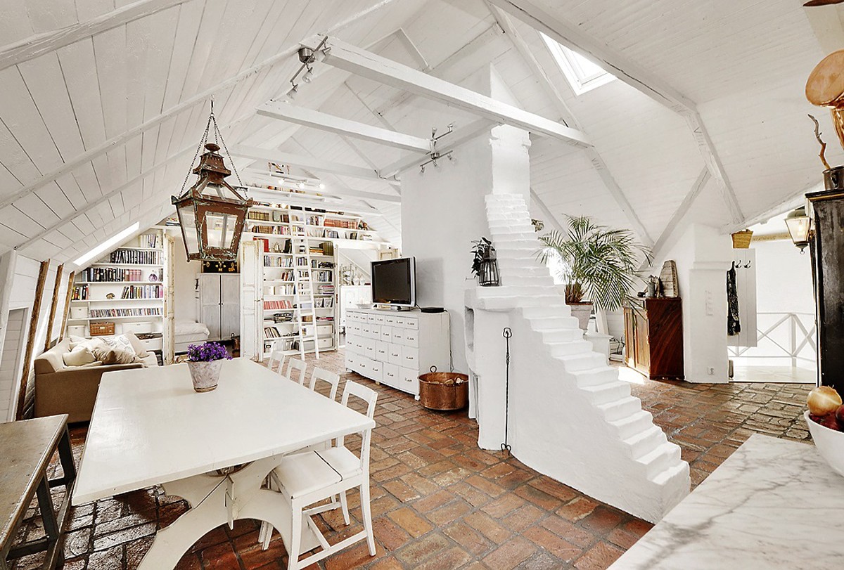 Attic apartment with shabby chic styles