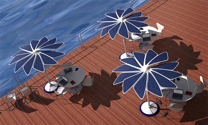 Зонты с солнечными панелями