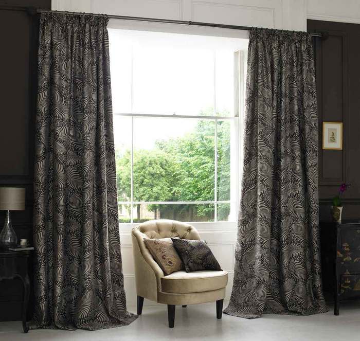 antique livingroom grey curtains