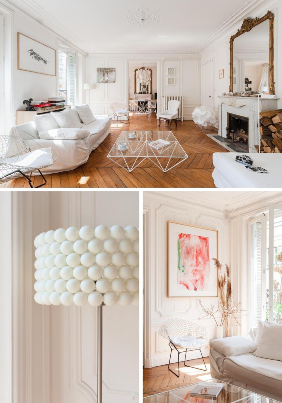 белая квартира в париже классический и современный стили
