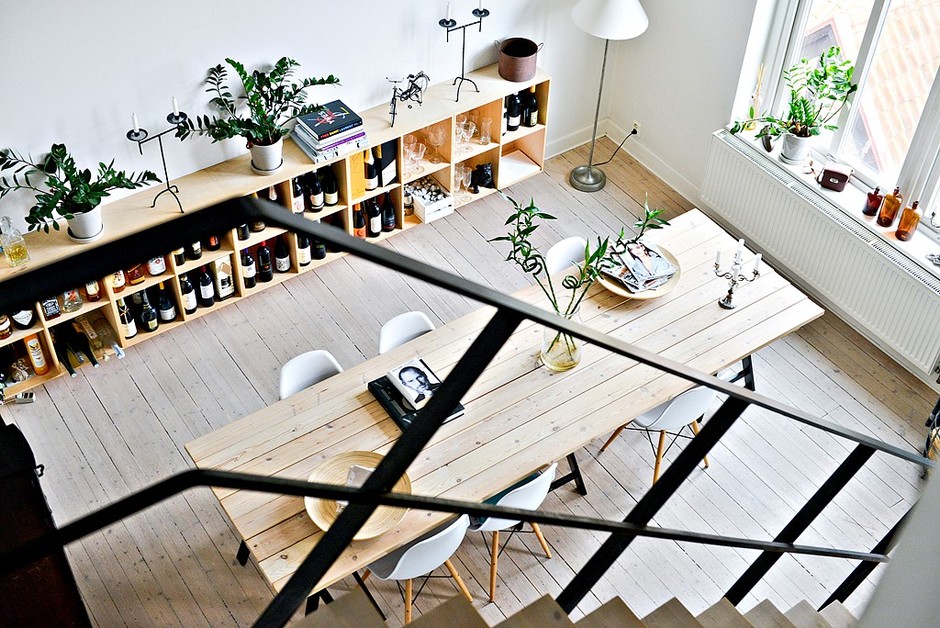 двухэтажная квартира в Швеции, скандинавский стиль