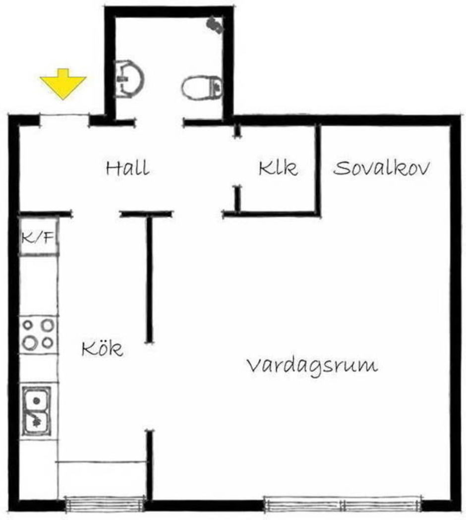 Квартира в Гетеборге в 46 м2