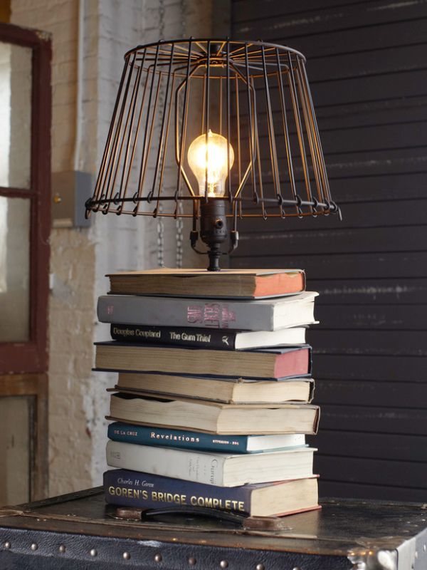 post books lamp diy