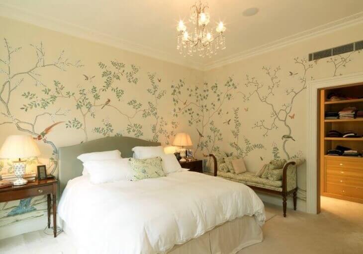 Мебель оливкового цвета в спальне