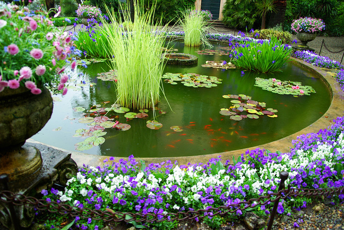 Декоративный пруд в саду