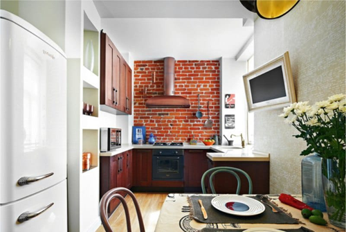 Стены на кухне в стиле лофт
