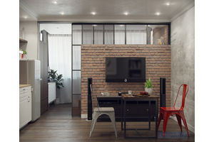 Thumb dizajn kvartiry foto studiya kuhnya s gostinoj 11