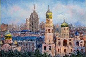 Thumb vevers kartina maslom gorodskoj pejzazh moskovskij rassvet cv161116