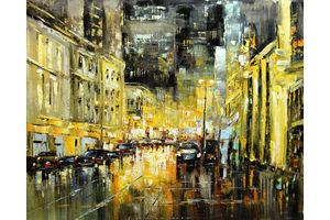 Thumb vevers kartina maslom gorodskoj pejzazh nochnoj gorod cv161103