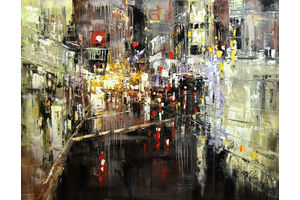 Thumb vevers kartina maslom gorodskoj pejzazh ogni nochnogo goroda cv161102