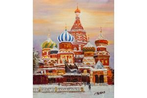 Thumb vevers kartina maslom gorodskoj pejzazh sobor vasiliya blazhennogo cv161115