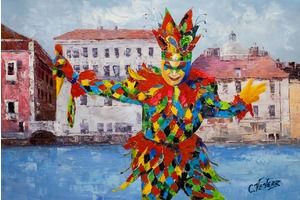 Thumb vevers kartina maslom gorodskoj pejzazh venice maski venicianskogo karnavala n1 cv161108