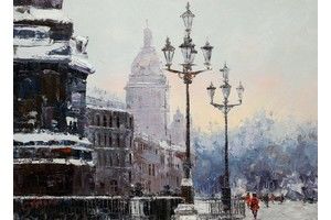 Thumb vevers kartina maslom gorodskoj pejzazh zimnij sankt peterburg cv161112