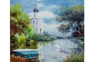 Thumb vevers kartina maslom letnij pejzazh cerkov pokrova na nerli den cv161111