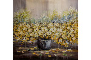 Thumb vevers kartina maslom naturmort zheltye i golubye cvety cv161104