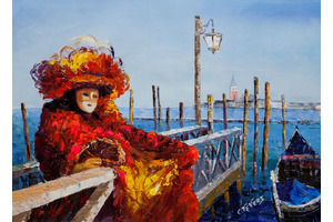 Thumb vevers kartina maslom gorodskoj pejzazh venice maski venicianskogo karnavala n3 cv161110
