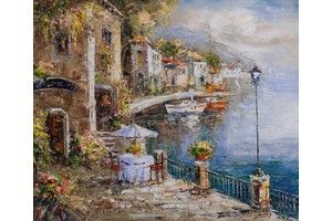 Thumb vlodarchyk kartina maslom pejzazh otdyh na sredizimnomorskoj terrase av161101