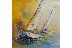 Thumb kartina v interier kartina maslom morskoj pejzazh regatta yahting yarkie momenty ki150810