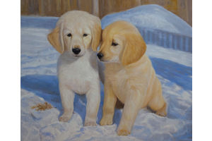 Thumb kamskij kartina maslom shchenki na snegu sk161103