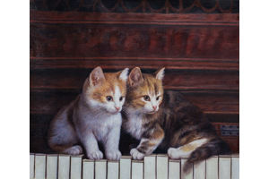 Thumb kamskij kartina maslom shli kotyata po royalyu sk161102