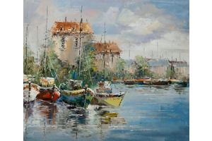 Thumb sharabarin kartina maslom sredizemnomorskij gorodskoj pejzazh sny ob italii n1 as161101