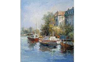 Thumb sharabarin kartina maslom sredizemnomorskij gorodskoj pejzazh sny ob italii n2 as161102