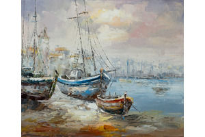 Thumb sharabarin kartina maslom sredizemnomorskij gorodskoj pejzazh sny ob italii n4 as161104