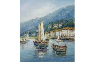 Thumb sharabarin kartina maslom sredizemnomorskij gorodskoj pejzazh sny ob italii n5 as161105