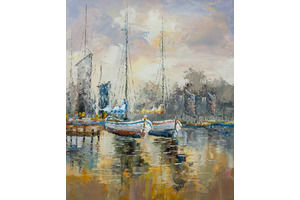 Thumb sharabarin kartina maslom sredizemnomorskij gorodskoj pejzazh sny ob italii n6 as161106