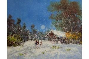 Thumb sharabarin kartina maslom pejzazh snezhnym dnem v nachale zimy n1 as161201