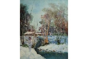 Thumb sharabarin kartina maslom pejzazh snezhnym dnem v nachale zimy n2 as161202