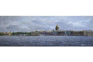 Thumb romm kartina maslom gorodskoj pejzazh sankt peterburg vid na isaakievskij sobor ar161101