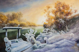 Thumb romm kartina maslom prirodnyj pejzazh maslom moroznoe utro ar161103
