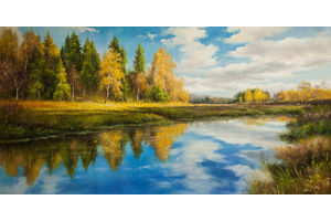 Thumb romm kartina maslom prirodnyj pejzazh maslom osennie otrazheniya n2 ar161102