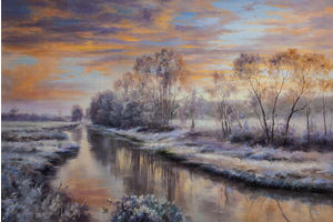 Thumb romm kartina maslom prirodnyj pejzazh maslom zimnie otrazheniya ar161104