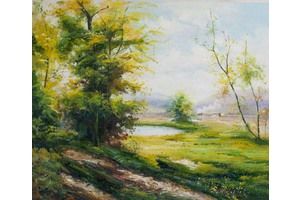 Thumb sharabarin kartina maslom pejzazh na doroge u opushki lesa as161201