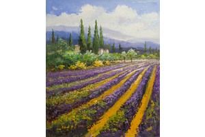 Thumb sharabarin kartina maslom sredizemnomorskij pejzazh lovandovye polya provansa n1 as161204