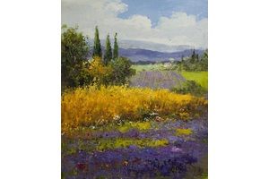 Thumb sharabarin kartina maslom sredizemnomorskij pejzazh lovandovye polya provansa n2 as161205