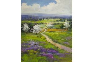 Thumb sharabarin kartina maslom sredizemnomorskij pejzazh lovandovye polya provansa n4 as161207