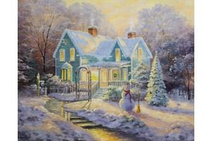Thumb thomas kinkade kartina maslom kopiya pejzazh blessings of christmase tk161203