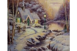 Thumb thomas kinkade kartina maslom kopiya pejzazh evening glow tk161207