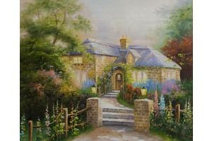 Thumb thomas kinkade kartina maslom kopiya pejzazh leto hollyhock house tk161208
