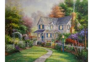 Thumb thomas kinkade kartina maslom kopiya pejzazh leto victorian gardens tk161204