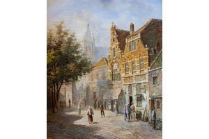Thumb romm kartina maslom gollandskij gorodskoj pejzazh ulichnaya scena n4 ar151204