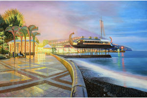 Thumb romm kartina maslom pejzazh gorodskoj krym yalta progulki po naberezhnoj n1 ar160703