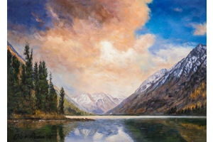 Thumb romm kartina maslom prirodnyj pejzazh letnij gory oblaka ar160705