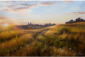 Thumb romm kartina maslom prirodnyj pejzazh maslom letnij vecher tihoe mgnovenie ar160407